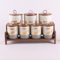 Handmade Ceramic Cookie Candy Sugar Food Container Kitchen Canisters Wholesale Ceramic Storage Jar with Lid