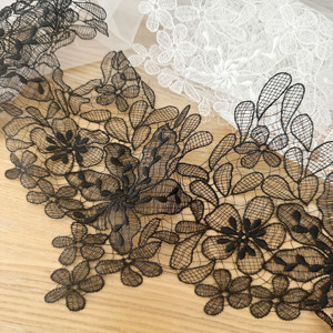 Promotion Exceptionnelle Galon de Dentelle Soluble à l'Eau Brodé, Blanc et Noir, 17 cm de Large, en Soie de Poisson, Tissu pour Vêtements et Accessoires DIY - Product Image 5