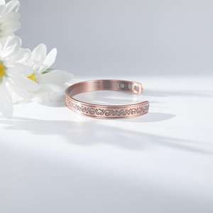 Venta caliente personalizable <span class=keywords><strong>99.99</strong></span>% Pure Bio terapia magnética Pulseras de cobre conjunto de joyería magnética de moda para amantes - Product Image 3