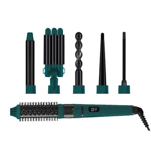 Interchangeable Head Hair Curler 5 In 1 With Lcd Digital Display Multi Functional Curling Iron <b>Electric</b> <b>Wired</b> - Product Image 1