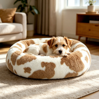 Coussin pour chien Yangyangpet GRS en fausse fourrure solide, ovale, lavable, indestructible, amovible et résistant aux morsures