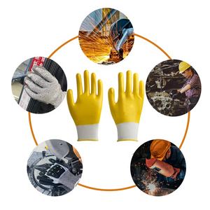 Guantes de jardinería impermeables personalizados Guantes de seguridad resistentes al aceite Guantes de limpieza de látex amarillo - Product Image 2