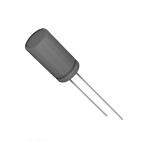 Condensador Original 63YXJ47M6.3X11 de 47 uF, Aluminio, 20%, 63V, Radial TH - Product Image 1
