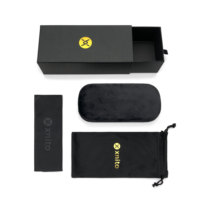 Fabricant de boîtes d'emballage personnalisées pour lunettes noires et brunes, étui rigide pour lunettes avec chiffon en microfibre, service de logo OEM