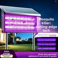 Piège à moustiques et insectes CXS solaire rechargeable à lumière UV double usage pour extérieur, maison et commerce