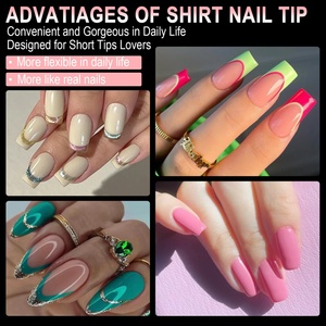 Oferta Especial: 600 Uñas Postizas de ABS, Forma Almendrada, Francesas, Cobertura Total, Transparentes, Semi-Mate, Diseño Cuadrado, para Uso en Salones de Belleza, Venta al Por Mayor - Product Image 3