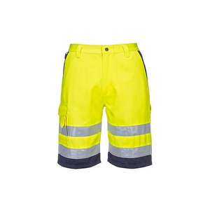 PORTWEST - L043YNRM <b>Hi</b>-<b>Vis</b> Lightweight Polycotton <b>Shorts</b> Yellow/Navy - EAN 5036108383504 <b>HI</b>-<b>VIS</b> WORKWEAR - Product Image 1