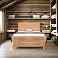 Lit Simple en Bois Massif MDF Personnalisé, Style Asiatique, Mobilier de Protection pour Maison, Chambre, Hôtel, École, Hôpital, Taille Double