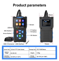 JDIAG Nuevo T300 Herramienta de Diagnóstico de Códigos de Error OBD2 con Cable para Automóviles, Escáner de Fallas de Batería para Vehículos de 12V desde 1996