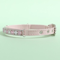 Colliers pour animaux de compagnie, doux, solides, durables, mignons, en cuir artificiel, style princesse, perles, strass, pour chat et chien