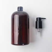 Bouteille hydratante de lotion corporelle pour animaux de compagnie ambrée personnalisée de 300ml 500ml avec pompe à lotion noire pour ensemble d'emballage de soins personnels