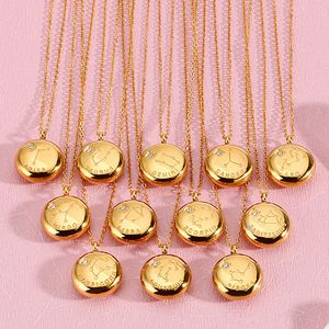 MECYLIFE Collier étoile céleste en or 18 carats étanche sans ternissement Bijoux Collier signe <span class=keywords><strong>du</strong></span> zodiaque minimaliste Collier <span class=keywords><strong>horoscope</strong></span> - Product Image 1