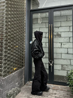 Blouson Bomber en Cuir Personnalisé OEM 2025 – Veste Rembourrée en Cuir Double Effet Double Capuche Style Ma1 – Vente en Gros