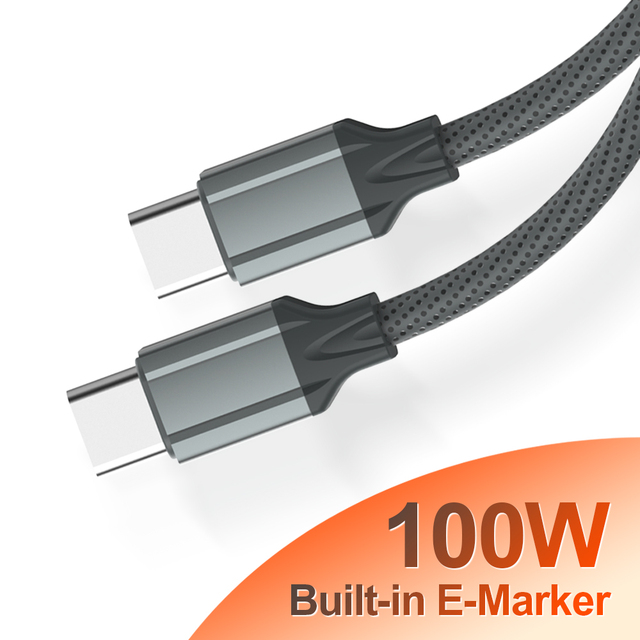 LDNIO LC441C-100W Fast Charging High Power E-marker Chip Type-C to Type-C Charger Data Cable