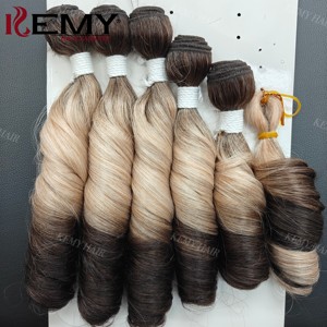 KEMY HAIR Extension Sintetica Riccioli Voluminosi, Onda Morbida, Trecce Sintetiche Crochet Ombré <span class=keywords><strong>Rame</strong></span> Zenzero per Donna - Product Image 6