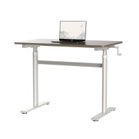 Bureau d'ordinateur convertible moderne NBHY de haute qualité en métal, réglable en hauteur avec manivelle manuelle, cadre de bureau assis-debout