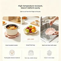 Sous-verre et dessous de plat 2-en-1 personnalisés en silicone, résistants à la chaleur, en silicone de qualité alimentaire, avec logo personnalisé, vente en gros