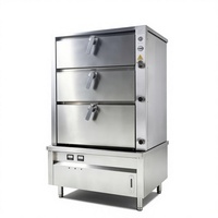 Armoire vapeur intégrée à trois portes, corps en acier inoxydable durable pour la cuisson de denrées en vrac