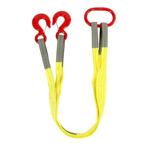 مزدوجة الساق البوليستر حزام الرافعات شقة مع الرابط الرئيسي وخطاف حبال لمختلف رفع والتزلج الاحتياجات - Product Image 1