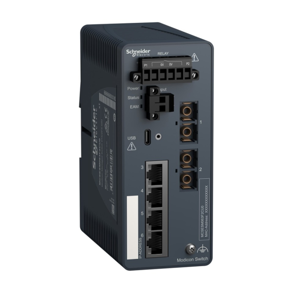 MCSESM063F2CU0 ConneXium Industrial Control Managed Switch 6 Ports 2 Fiber 4 Copper 10-100Mbps PLC RS485