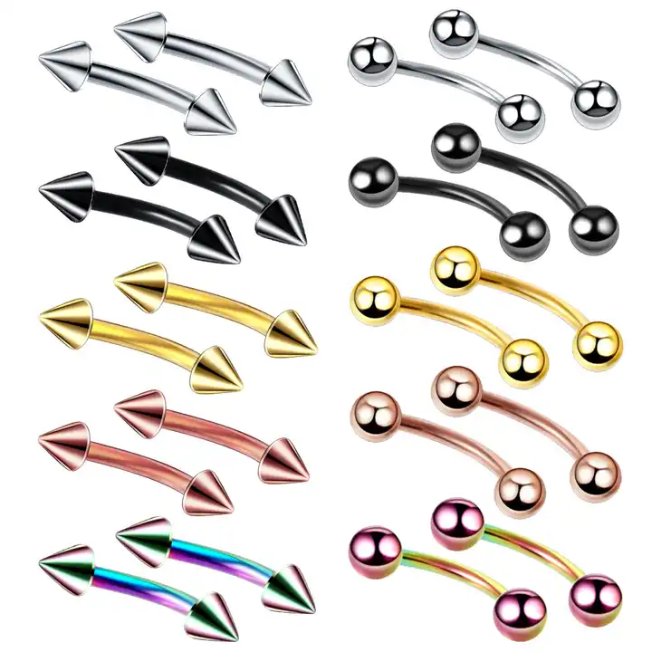 Curved Barbells Eyebrow Rings Piercing Curved Surgical Steel - Temu New  Zealand