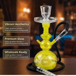 Entrega Exprés, Juego de Cachimba Chicha con Diseño de <span class=keywords><strong>Mandala</strong></span> Amarillo Neón, Pipa de Agua de Silicato Templado, Kit <span class=keywords><strong>para</strong></span> Fumar Narguile - Product Image 1