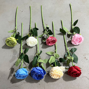 Yixuan Single Headed Rose Silk <b>Flower</b> <b>Artificial</b> <b>Flower</b> For Home Wedding Decoration - Product Image 2