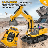 15 canales 2,4G Control remoto aleación excavadora sobre orugas simulación ingeniería vehículo juguetes luz sonido niños hecho Metal duradero