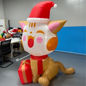Décoration de Noël gonflable en forme de boîte cadeau de 1,8 mètre avec lumières LED blanches, jouet gonflable de dessin animé pour extérieur - Product Image 4