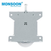 Roulettes de porte inférieures modernes MONSOON en argent, roulettes de porte coulissante en acier inoxydable, roulettes de poulie de garde-robe en nylon