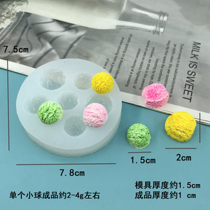Stampo in Silicone <span class=keywords><strong>per</strong></span> Palline di Gelato, Candele e Decorazioni <span class=keywords><strong>per</strong></span> <span class=keywords><strong>Torte</strong></span>, 1/4/6 Cavità, Antiaderente, Resistente al Calore, Colore Rosa, Mini Fiore - Product Image 6