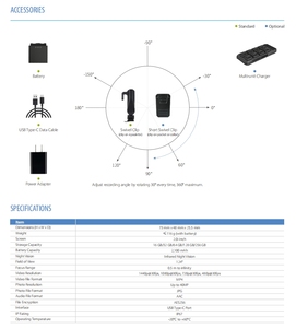 Hytera GC550 2K Mini <b>Body</b> <b>Camera</b> Wide-Angle Lightweight Wearable Cam for <b>Security</b> Evidence Recording - Product Image 6