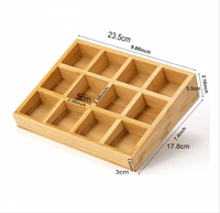 Étagère à épices en bambou et bois, boîte à épices de bureau à 12 compartiments, organisateur de rangement divisé pour pots à assaisonnements