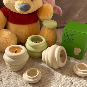 Venta al por mayor de lujo hecho a mano de múltiples formas de miel de <span class=keywords><strong>abeja</strong></span> tarro lindo romántico Festival regalo personalizado vacío cemento vela tarros con tapa - Product Image 2