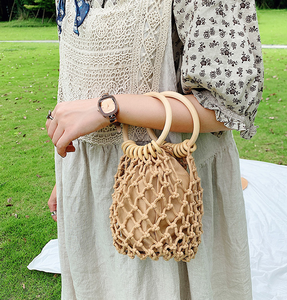 Spiaggia di modo di <span class=keywords><strong>Cotone</strong></span> Fatta A Mano Macrame Tote Crochet Della <span class=keywords><strong>Borsa</strong></span> Disegni borse da donna - Product Image 3