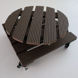 Chariot à plantes WPC mobile, robuste, portable, avec 2 <span class=keywords><strong>roulettes</strong></span> métalliques verrouillables pour une utilisation en intérieur/extérieur (noir) - Product Image 4