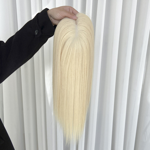 YF-2301 NA # 60 Piezas de Cabello Humano Virgen Indio Liso para Extensión, 130% de Densidad, Base Mono, Nudos Pequeños Decolorados - Product Image 5
