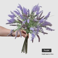 Bouquets de lavande artificielle 10 tiges par bouquet en soie 45 cm Fleurs artificielles modernes pour mariage sur le thème du violet et aménagement paysager de centres commerciaux