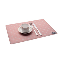 Napperons imprimés RNPT en PVC à coins arrondis, motif collage alimentaire rouge, pour la décoration de tables de restaurant