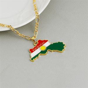 Mode Kurdistan Bendera Emas Lembut Enamel Perhiasan Kalung Liontin - Product Image 3