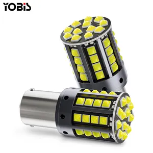 YOBIS工厂汽车配件1156 7443 3156发光二极管灯泡P21W 44SMD Bombillo倒车转向信号灯车灯