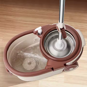 "Lau xô với Microfibre wringer thép không gỉ 360 ma thuật bánh xe để dễ dàng làm sạch sàn" - Product Image 3