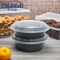 Boîte à lunch jetable en PP de 32 oz, micro-ondable, à compartiment unique, pour emporter