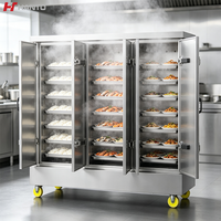 Armoire vapeur électrique commerciale à 3 portes pour fruits de mer, en acier inoxydable 304, avec compartiments indépendants, machine à cuire le riz à la vapeur