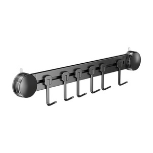 Wall Mounted <b>Kitchen</b> <b>Hooks</b> 5 Hanger Polished Stainless Steel Suction Cup No Drill Storage Rack For Spatula Spoon Utensils - Product Image 2