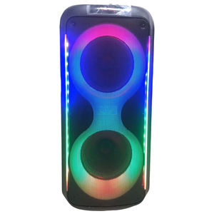 Enceinte portable double 8 pouces avec trolley, spectacle de lumière RGB, microphone sans fil, Bluetooth, FM, USB - Product Image 4