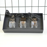 Flacon de parfum en verre 8ml, désodorisant suspendu pour voiture, bouteille de Fragrance étanche, or, argent, noir, 10 pièces