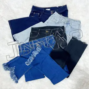 Fornecedor mais barato de calças jeans largas para mulheres, fabricante de roupas usadas em fardos mistos de verão