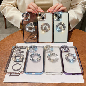 Kim Cương Mạ Phụ Nữ Điện Thoại Sang Trọng Trường Hợp Phụ Nữ Điện Thoại Chống Sốc Trường Hợp Đối Với iPhone 14 13 12 11 - Product Image 2