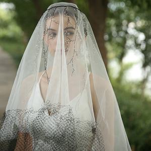 Elegante Handmade di Cerimonia Nuziale Velo Da Sposa Lungo Velo di Cristallo Copricapo Da Sposa Veli - Product Image 4